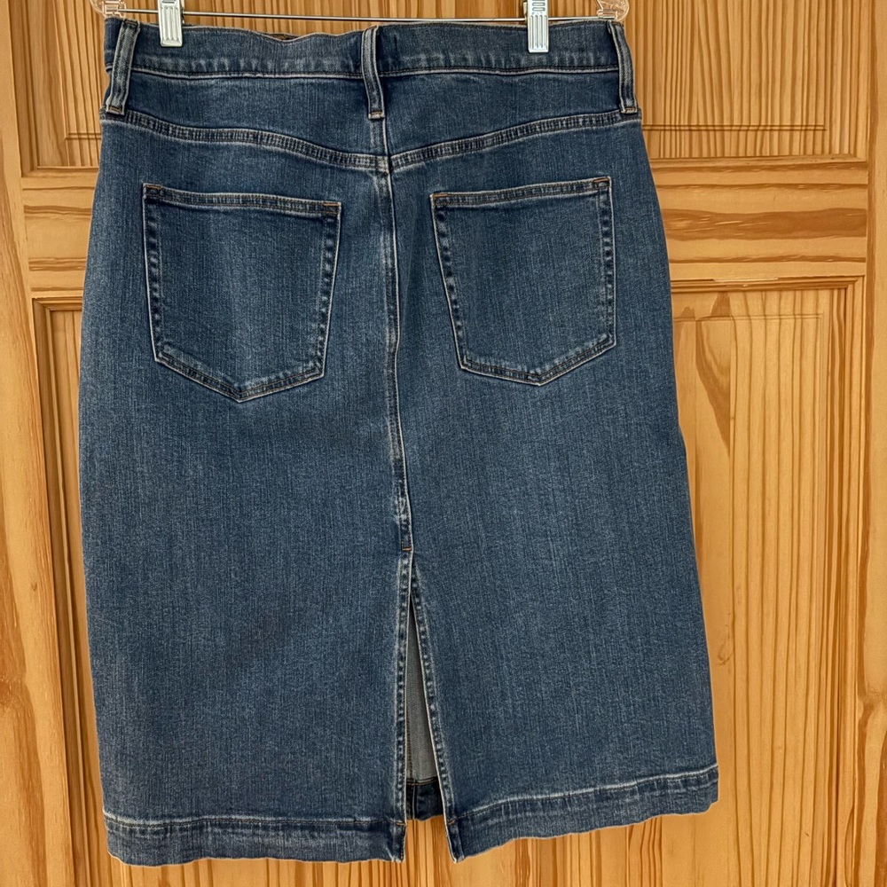 J. Crew Factory Denim Indigo Pencil Skirt - Picture 2 of 3
